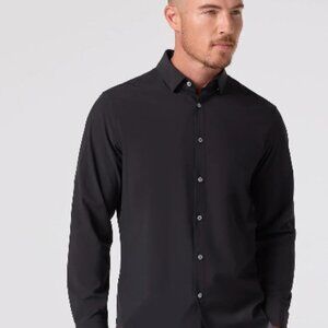 Mizzen & Main Black Long Sleeve Shirt – Performance Fabric – Large